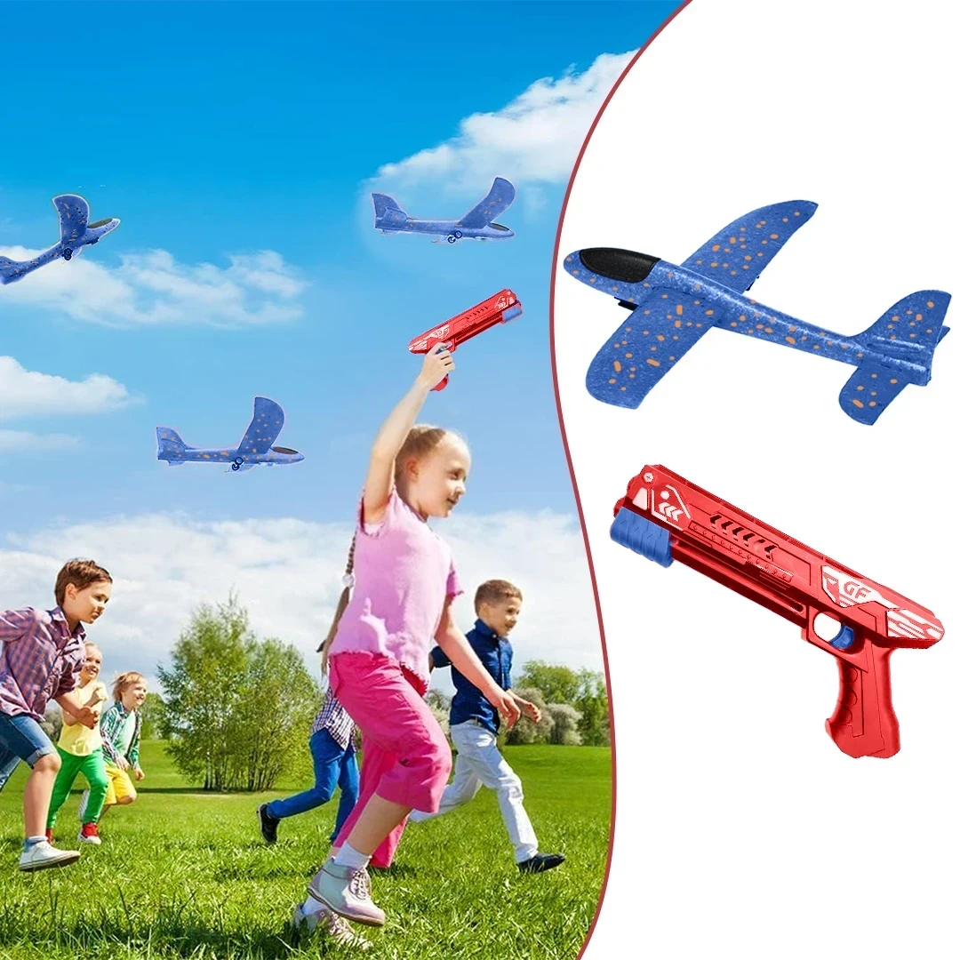 لعبة طائرة و مسدس قادف الطائرات 2 في 1