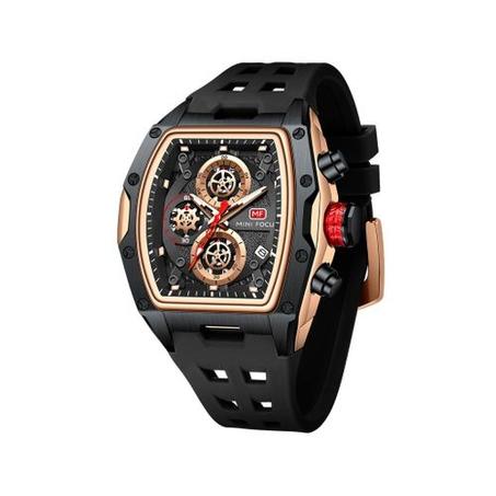 Mini Focus Montre Hommes En Silicone chronographe Originale noir GOLD TBL collection 2024⭐⭐⭐⭐⭐