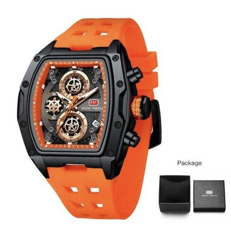 Mini Focus Montre Hommes En Silicone chronographe Originale ORANGE collection 2024⭐⭐⭐⭐⭐