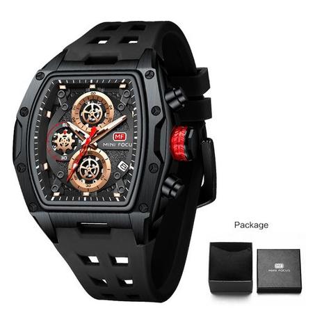 Mini Focus Montre Hommes En Silicone chronographe Originale NOIR TBL collection 2024⭐⭐⭐⭐⭐