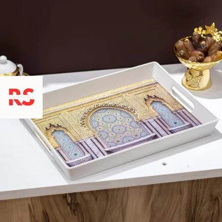 أطباق تقديم رمضانية مستطيلة من البلاستيك