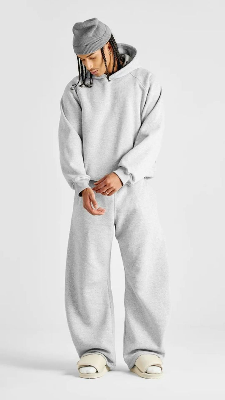Grey Oversized Tracksuit ( oversized hoodie - baggy pant )