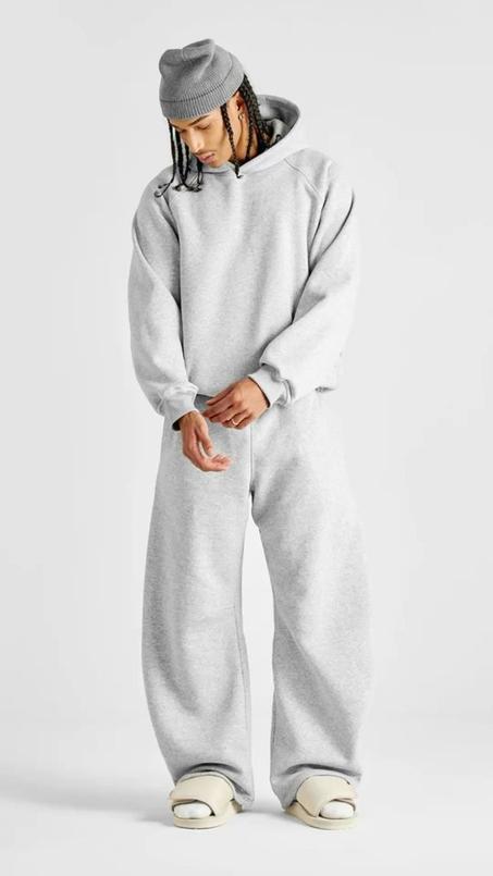 Grey Oversized Tracksuit ( oversized hoodie - baggy pant )