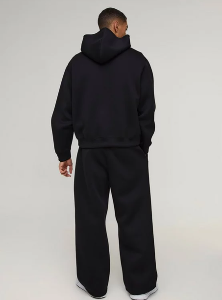 Black Oversized Tracksuit ( oversized hoodie - baggy pant )