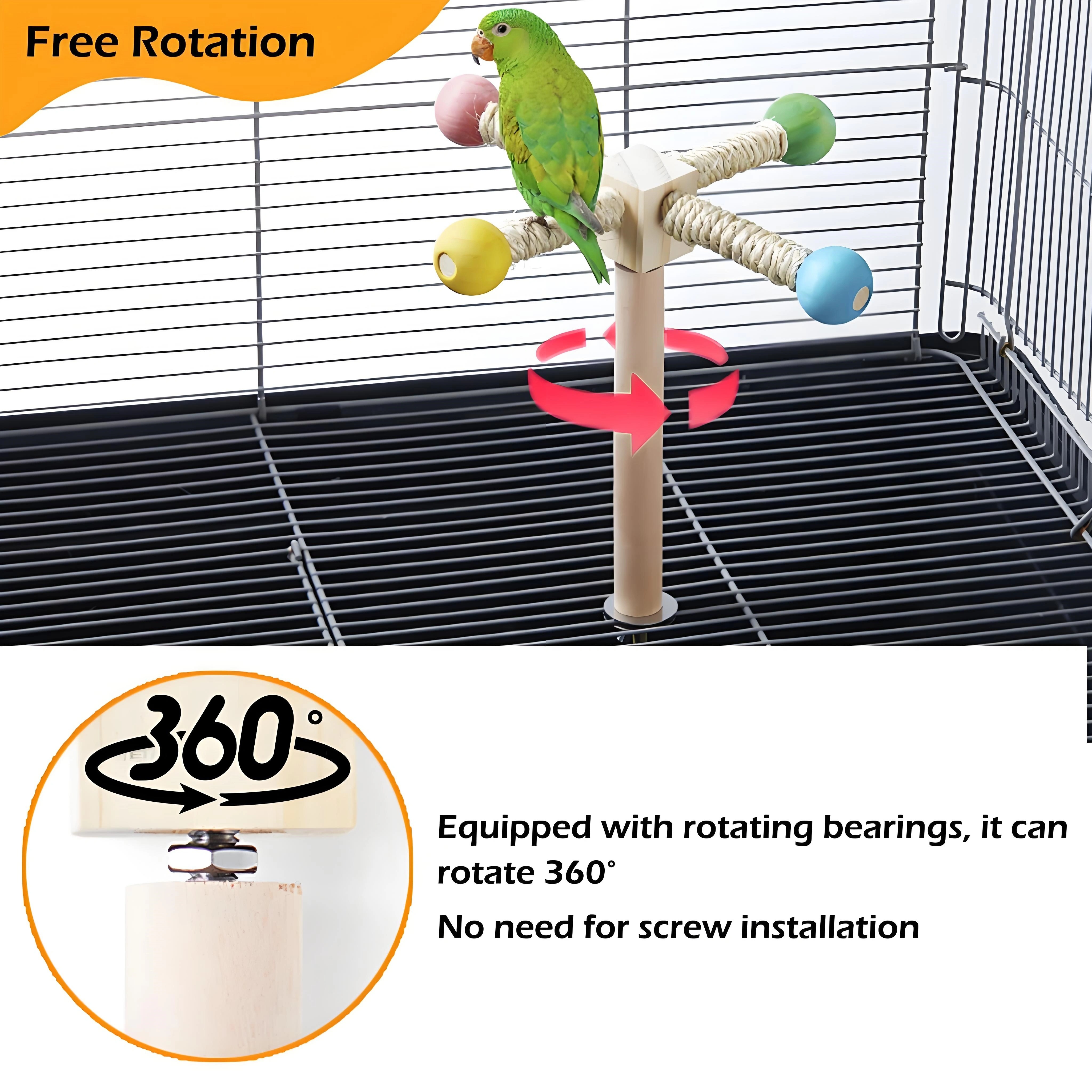 Natural Wood Bird Perch