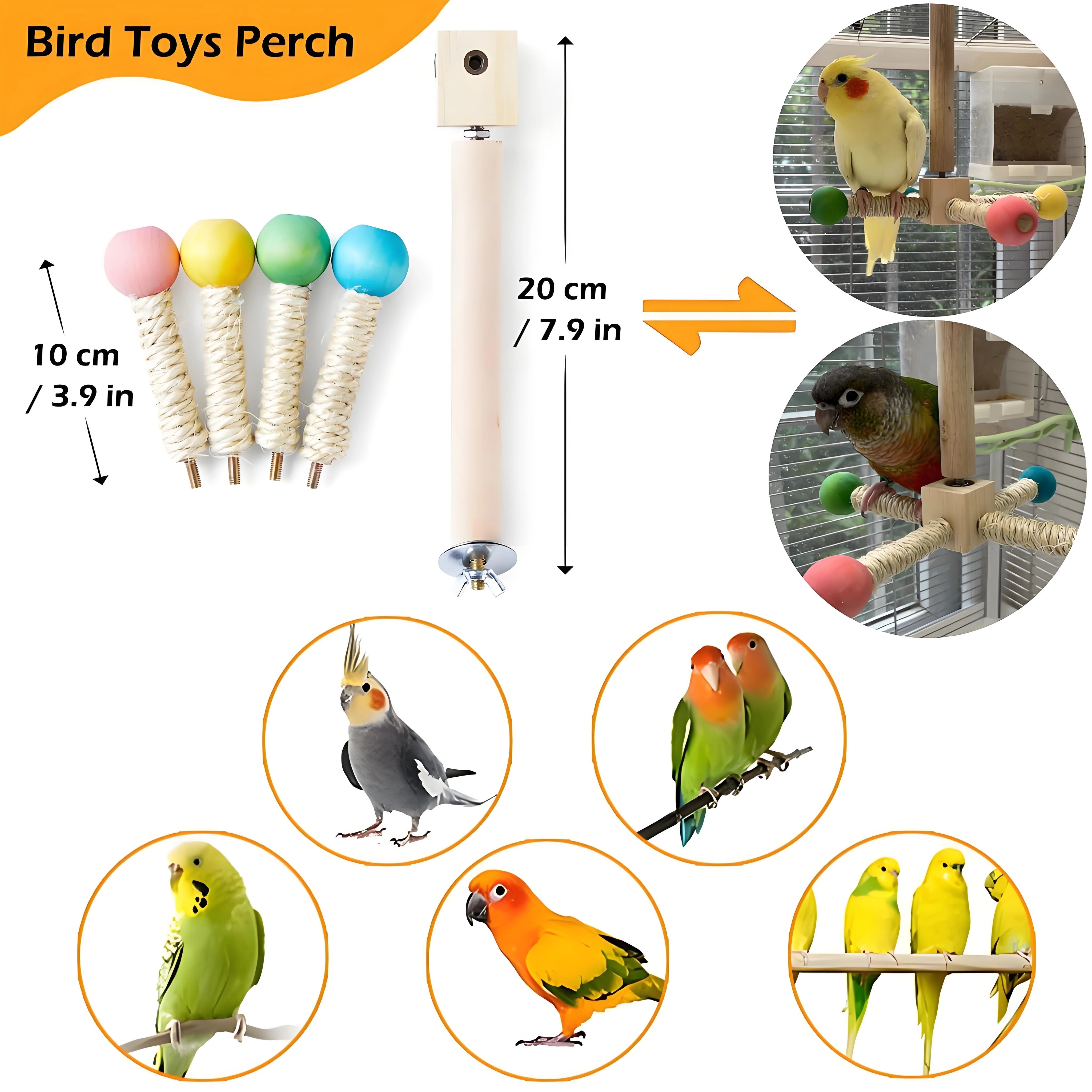 Natural Wood Bird Perch
