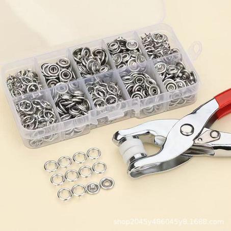 كماشة تركيب عيون معدنية مع أزرار كبس