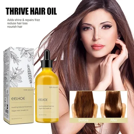 Hair Growth Oil,Hair Growth Organic Hair Oil Rosemary Oil for Dry Damaged Hair and Growth. (60 ML)