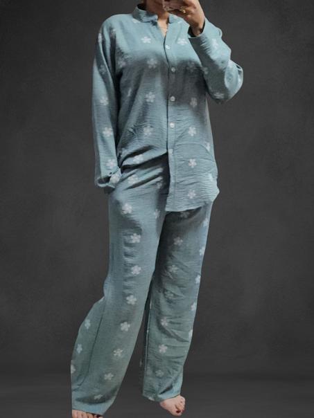 pyjama en lin avec motifs