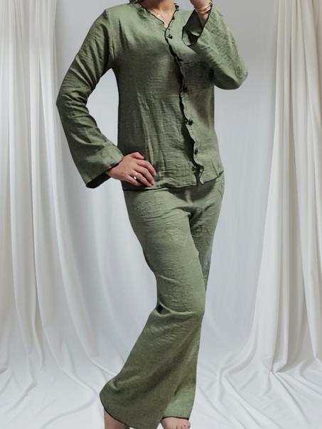 pyjama en lin kaki