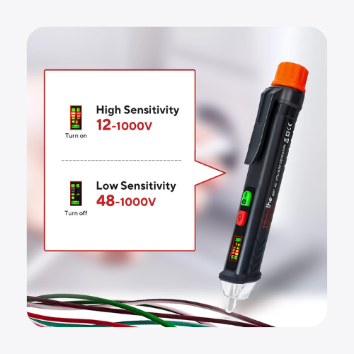 قلم اختبار الجهد الكهربائي غير المتصل 12V-1000V