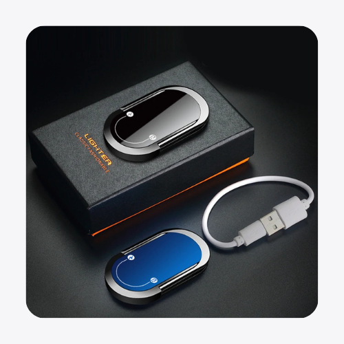ولاعة هاتف متعددة الوظائف بشحن USB وتصميم قابل للطي