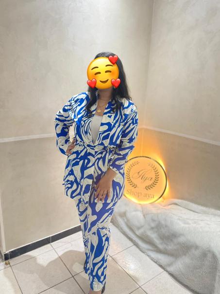 طقم صيفي بنقشة عصرية وجذابة 🌸