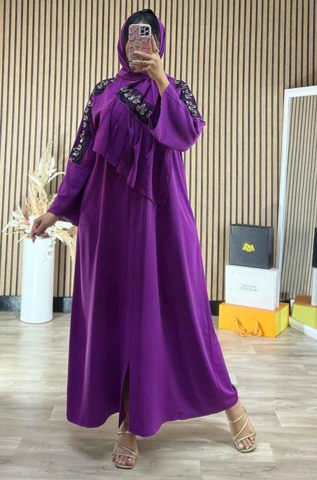 عباية بالشال ديالها توب كريب روزا 🎀  💫