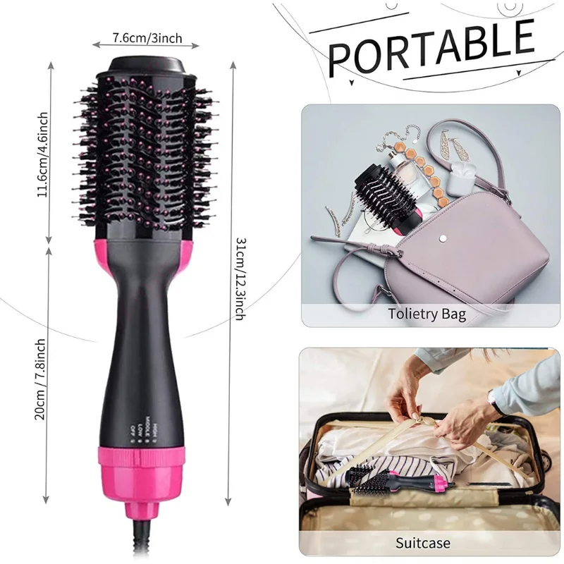 Cepillo Secador de Aire Caliente One Step 3 en 1 Alisador Moldeador 4.9/5
