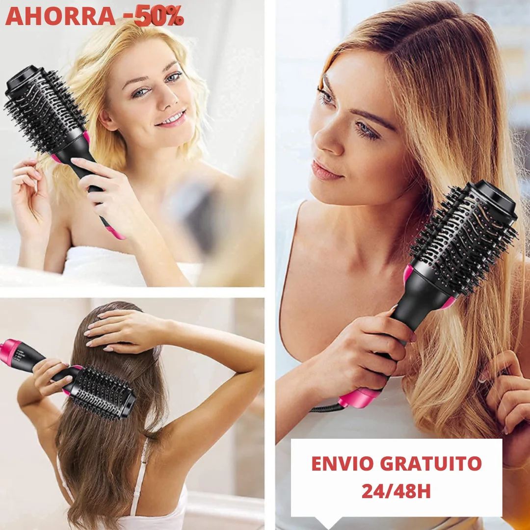 Cepillo Secador de Aire Caliente One Step 3 en 1 Alisador Moldeador 4.9/5
