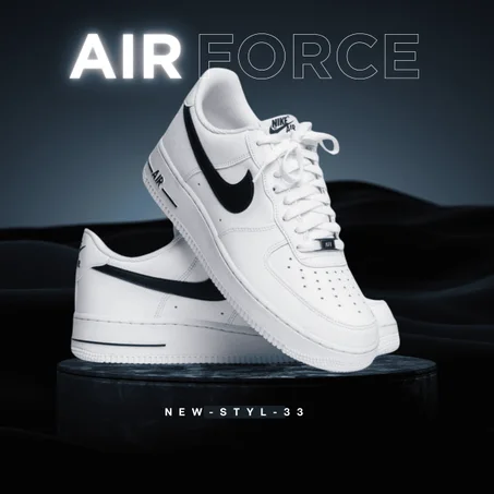Nike Air Force 1 Low – White with Black Swoosh