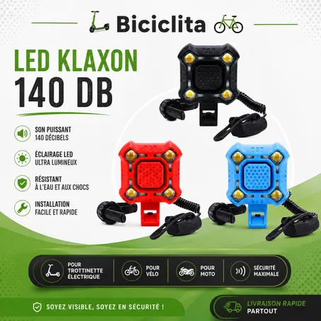 Claxon Électronique & Mini Éclairage LED Puissant 120dB
