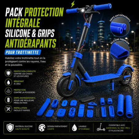 Pack Protection Intégrale Silicone & Grips Antidérapants pour Trottinette