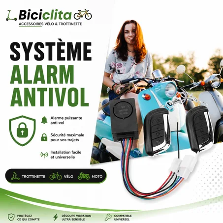 Système d'alarme avec deux interrupteurs pour vélo électrique, scooter, moto, tricycle, contrôleur sans balais