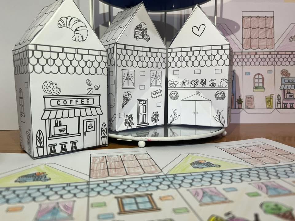 3 Printable Paper Houses | DIY Coloring Craft Kit | Toy House + Haunted House | Instant Download PDF | Fun Paperrafterly Activity for Kids