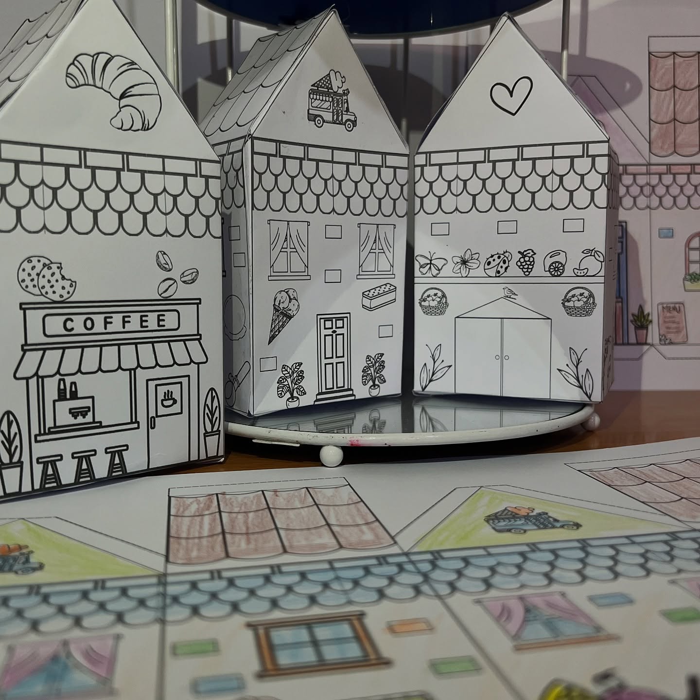 3 Printable Paper Houses | DIY Coloring Craft Kit | Toy House + Haunted House | Instant Download PDF | Fun Paperrafterly Activity for Kids