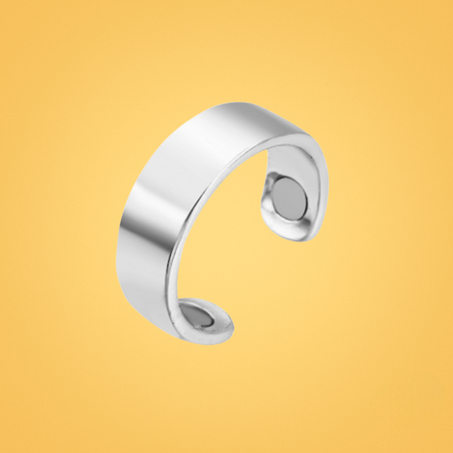 خاتم العلاج المغناطيسي الفضي