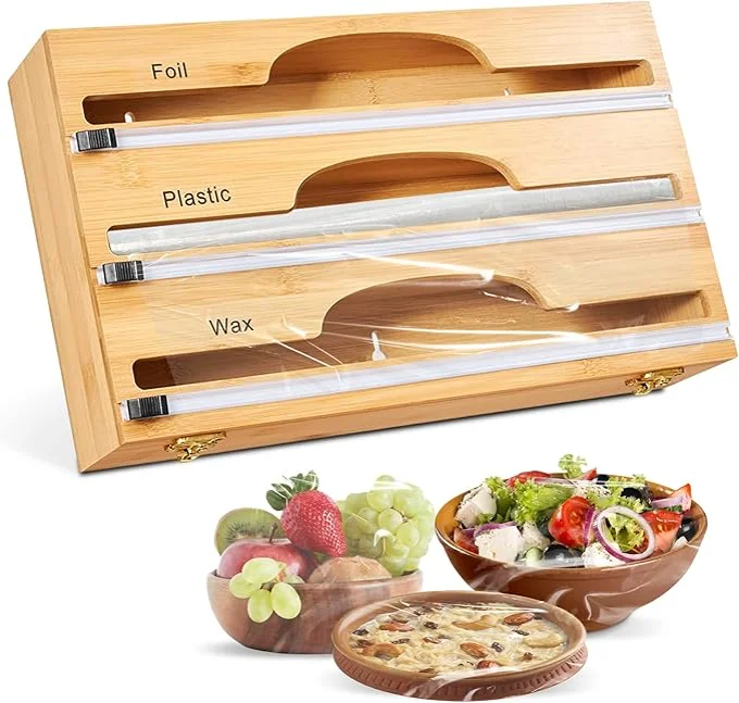 منظم موزع أغلفة المطبخ الخشبي