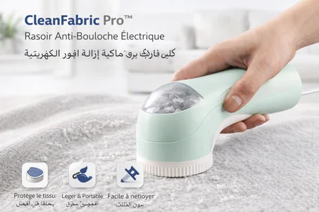 CleanFabric Pro™ – Rasoir Anti-Bouloche Électrique