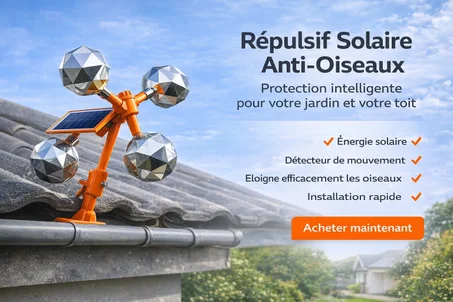 Répulsif Solaire Anti-Oiseaux avec Détecteur de Mouvement    جهاز طارد الطيور بالطاقة الشمسية مع مستشعر حركة