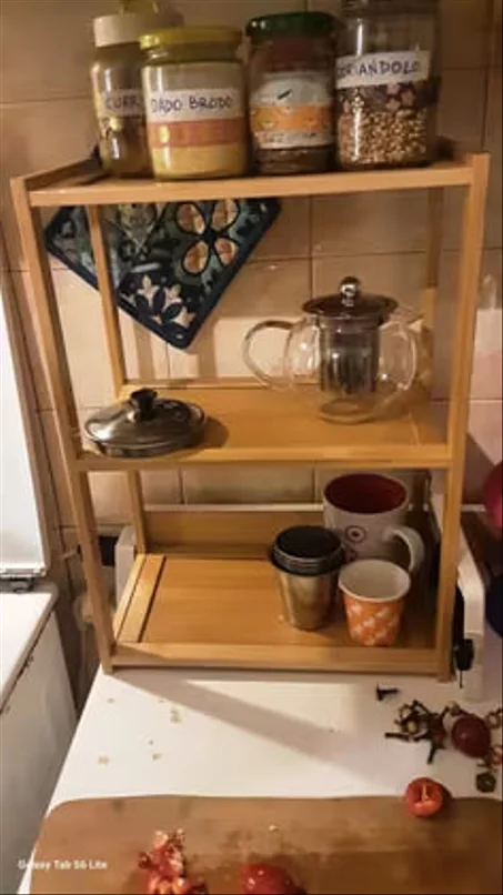 منظّم مطبخ متعدّد الاستعمالات من خشب