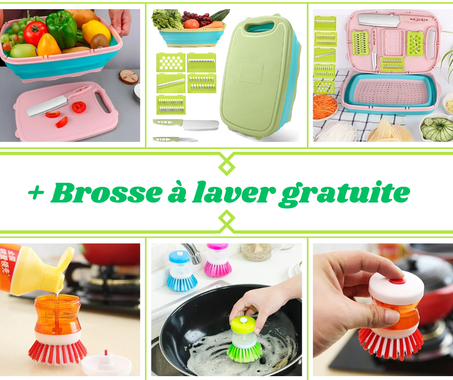 Ensemble de planches à découper multifonctions ( + Brosse nettoyante gratuite )