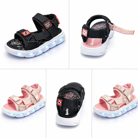 SANDALES LUMINEUSES AVEC SCRATCHS POUR ENFANTS