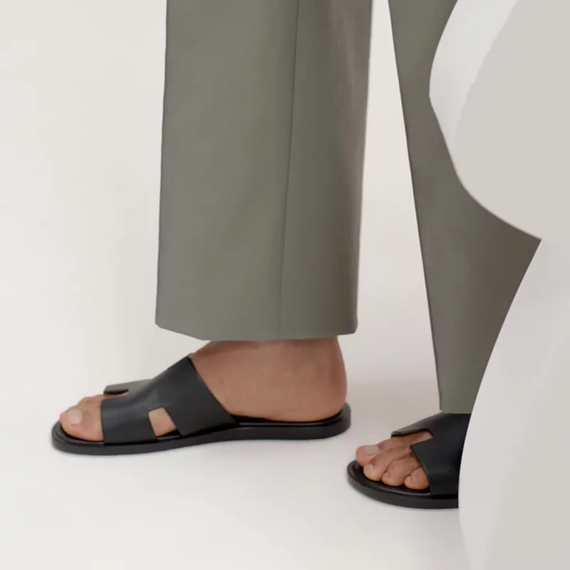 Sandales Hermès Izmir Oran En Cuir Bleu - Taille 43 EU (9 US) - Neuves Avec Emballage