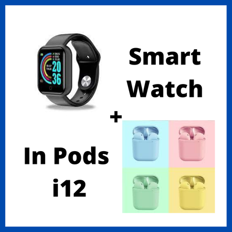 Smart Watch D20 + In Pods I12