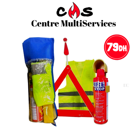 حزمة سلامة السيارة/Pack de sécurité voiture, Triangle d’en panne, Extincteur, Gilet fluorescent