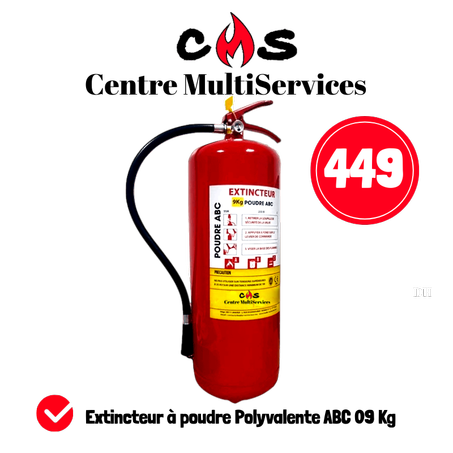 طفاية حريق 09 كيلو بودرة / Extincteur à poudre  ABC 09 Kg