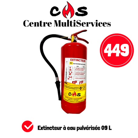 طفاية حريق بالماء سعة 9 لتر / Extincteur à eau pulvérisée 09 L