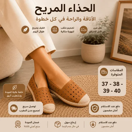 حذاء نسائي صيفي مريح  – خفيف وأنيق