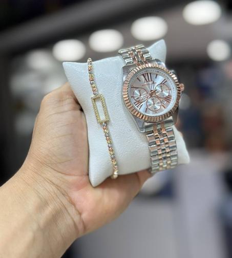 ENSEMBLE MONTRE+GORMETTE ACIER INOXYDABLE