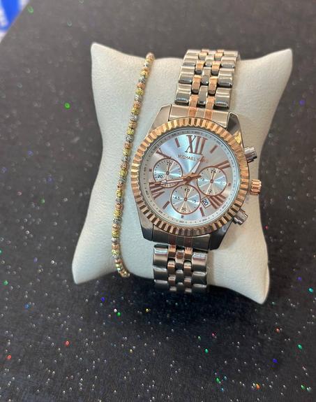 ENSEMBLE MONTRE+GORMETTE EN ACIER INOXYDABLE