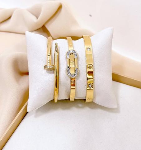 Ensemble 3bracelets acier inoxydable M2