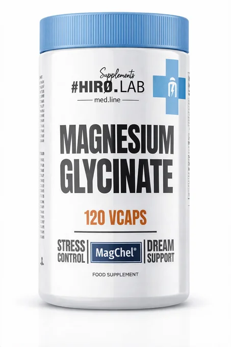 HIRO.LAB Magnesium Glycinatee 120 Caps – Magnésium Hautement Assimilable pour Muscles, Nerfs et Énergie
