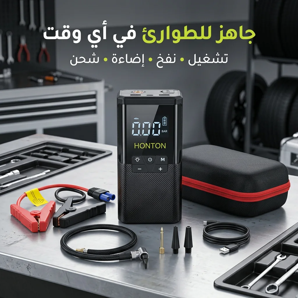 جهاز تشغيل بطارية السيارة (Jump Starter) ومنفاخ 5*1 HONTON