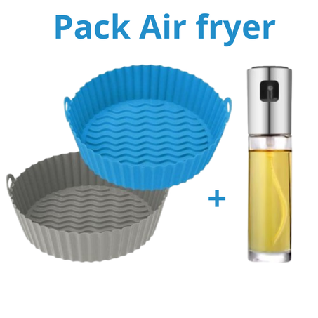 2 وعائان سيليكون للمقلاة الهوائية + رشاشة زيت هدية