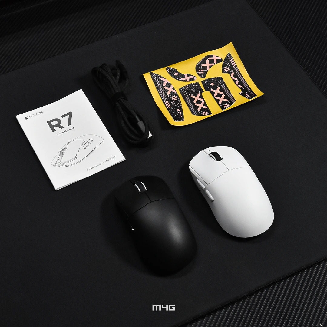 M4G × FuryCube R7 — Wireless Gaming Mouse ( White)