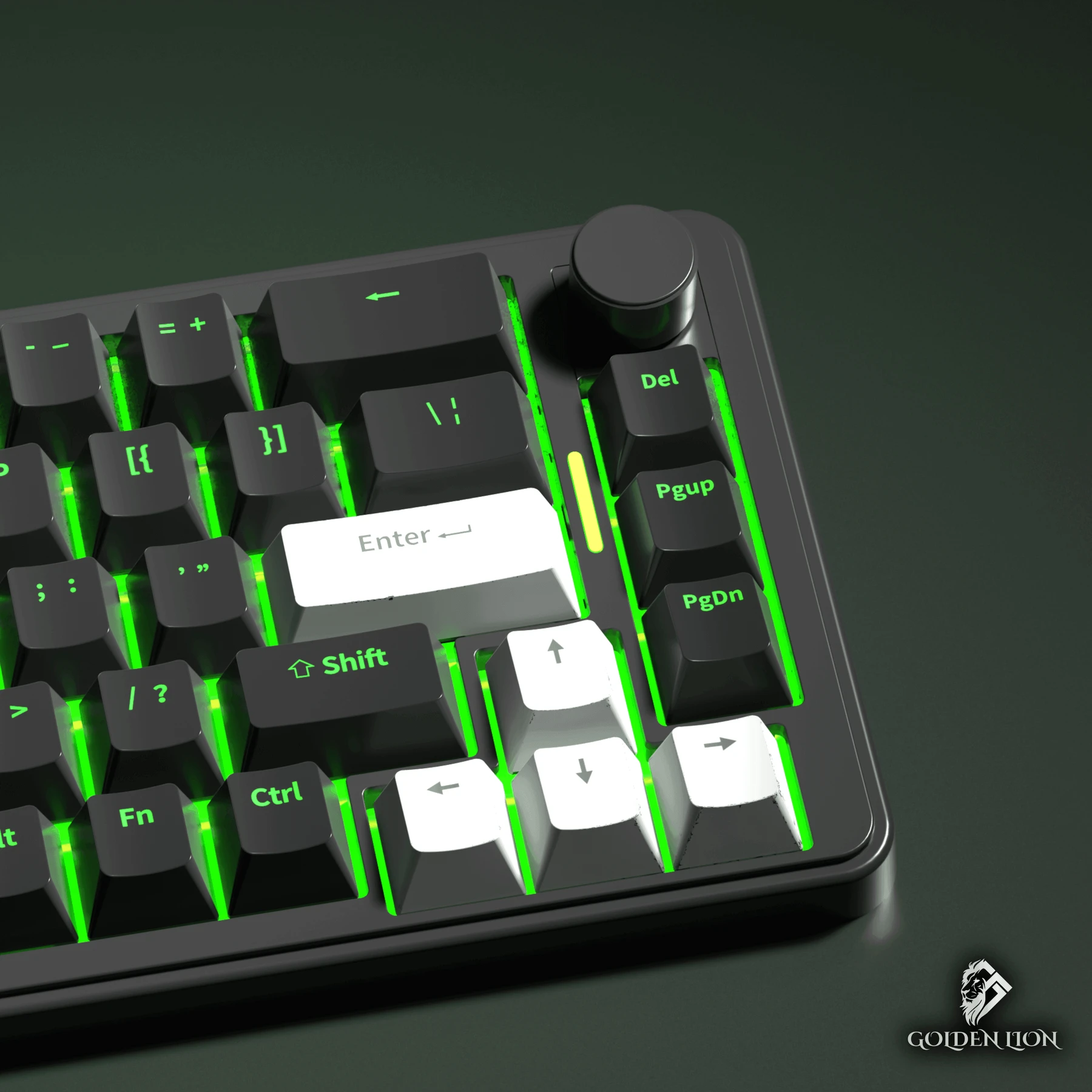 Golden Lion GM68 65% Hot-Swappable 3-Pin Full RGB Lighting USB-C VIA Interface Red/Silver Switches Compact Gaming Keyboard (black)