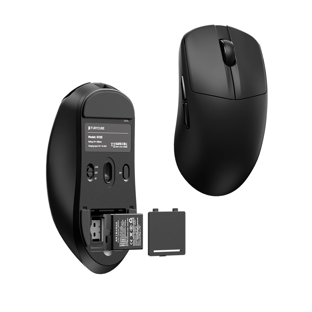 M4G x FURYCUBE G13S Wireless Gaming Mouse with Swappable Battery (Black)