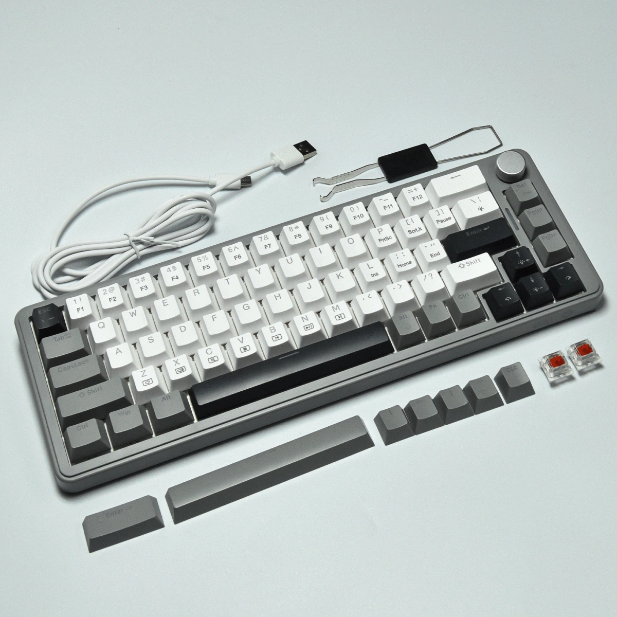 GM68-V2 Mechanical Keyboard Grey & White