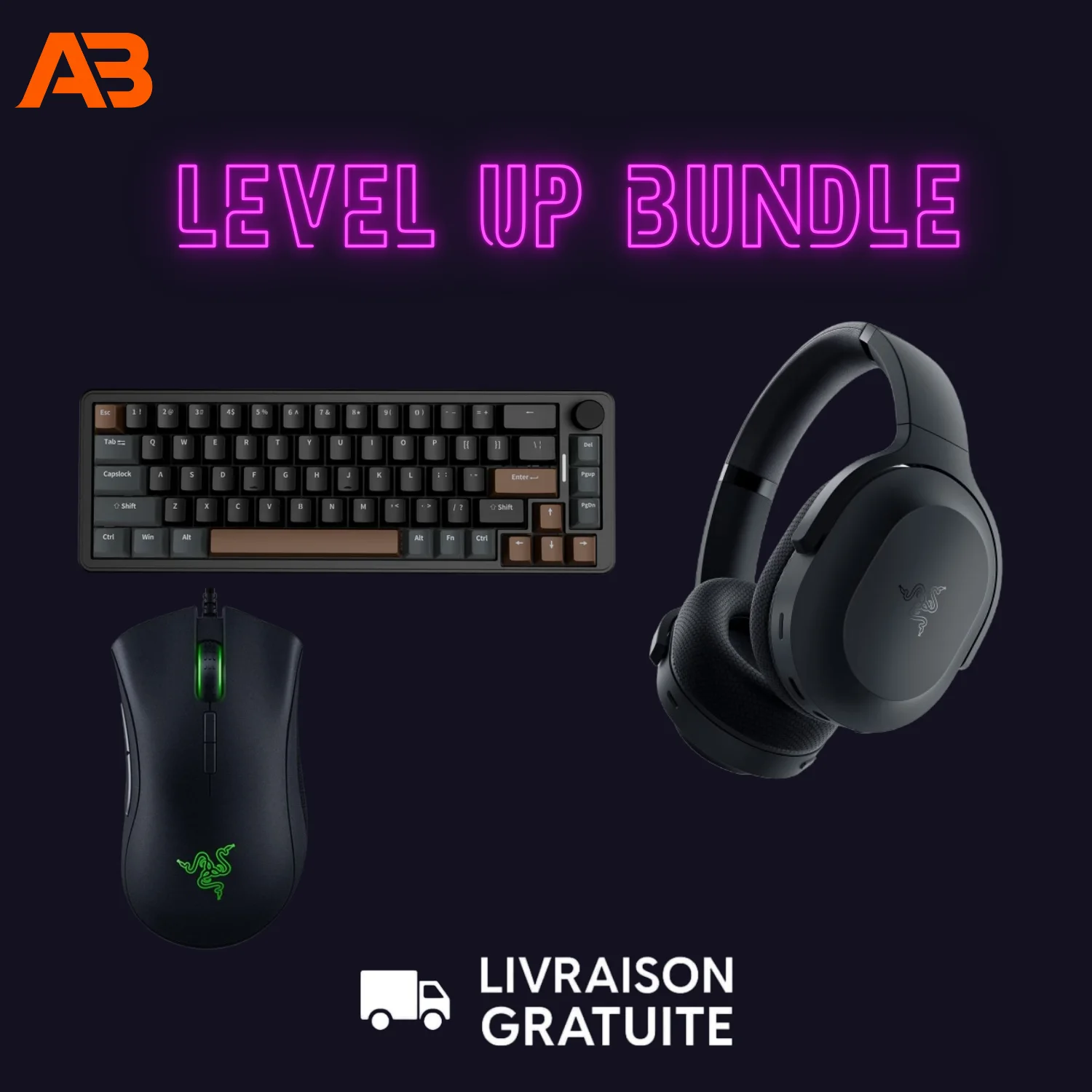 Level Up Bundle — Clavier TKL + Souris Filaire + Casque Sans Fil